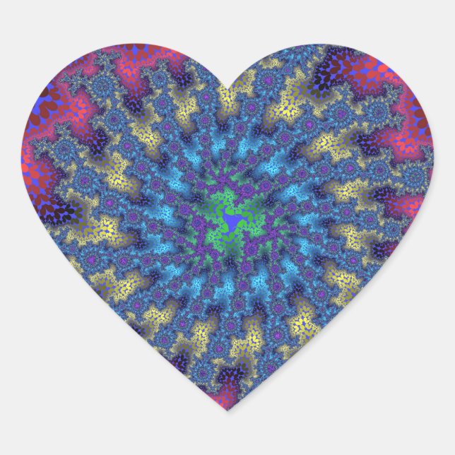 Pink Seafoam Burst Heart Sticker (Front)