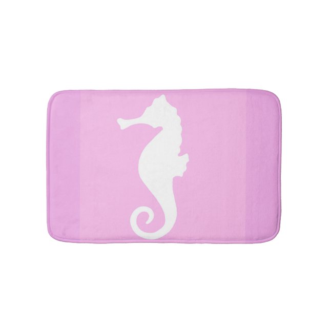 Pink Seahorse Bath Mat (Front)