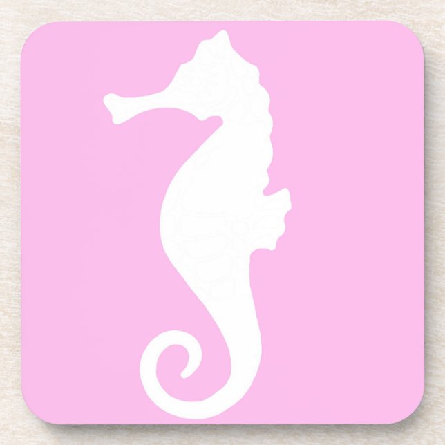 Pink Seahorse Coaster (Front)