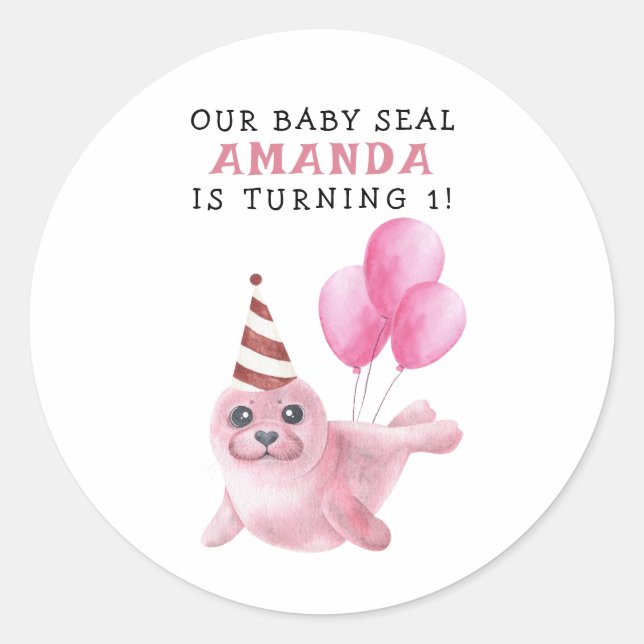 Pink Seal 1st Birthday Under The Sea (Front)