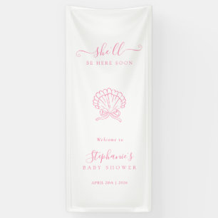 Pink Seashell Baby Shower Welcome Banner