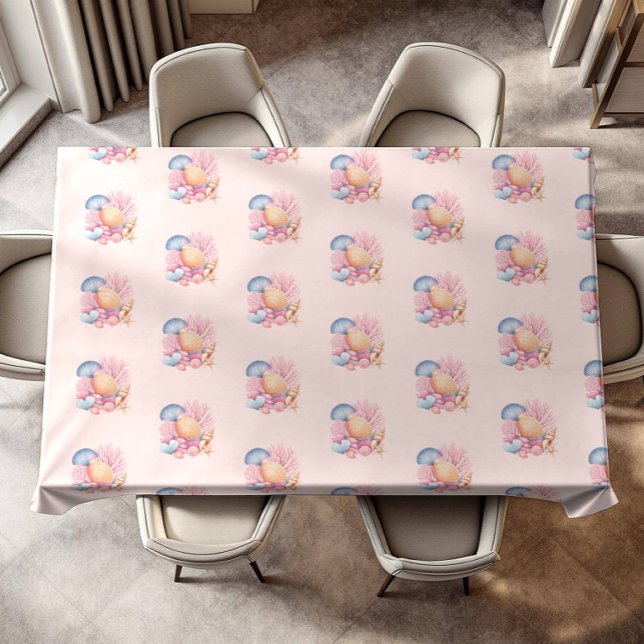 Pink Seashell Beach Party Tablecloth (Creator Uploaded)