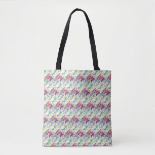 Pink seashell in the sea watercolor painting tote bag