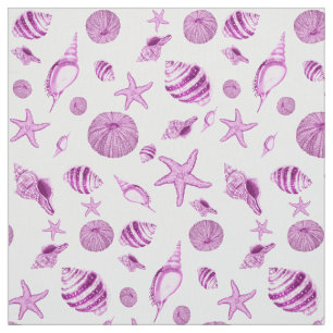 Pink seashells  fabric