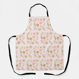 Pink Seashells Pattern Apron