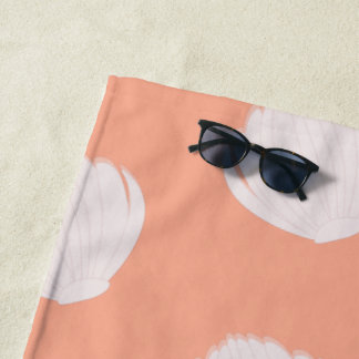 Pink Seashells Pattern Beach Towel