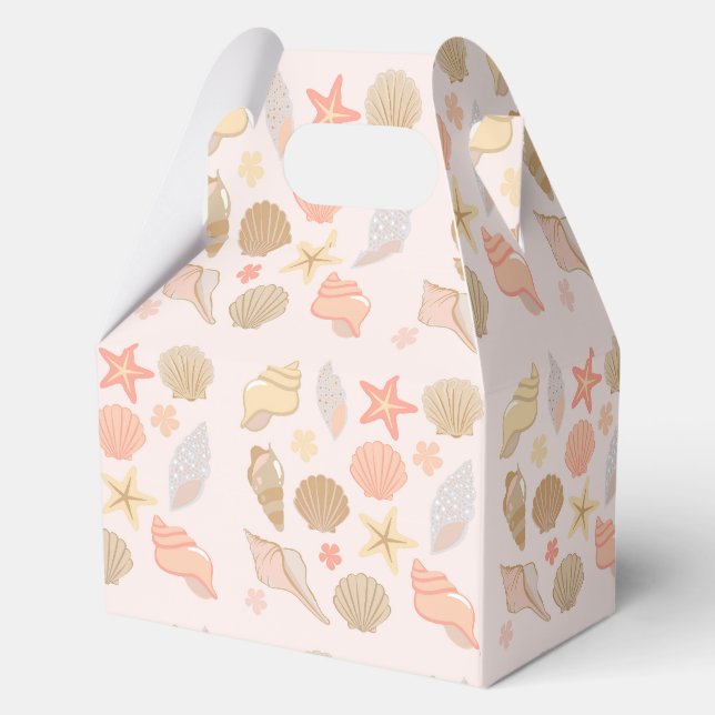 Pink Seashells Pattern Favour Box (Back)