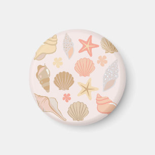 Pink Seashells Pattern Magnet