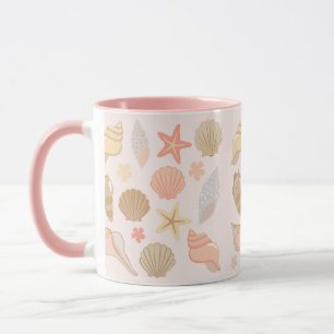 Pink Seashells Pattern Mug