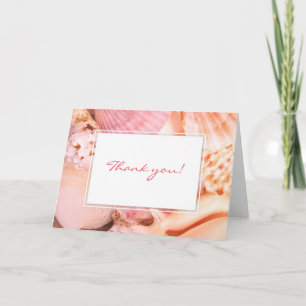 Pink Seashells Thank You Card