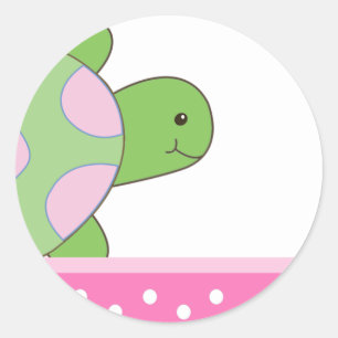Pink Seaturtle SEA TURTLE Envelope Seals