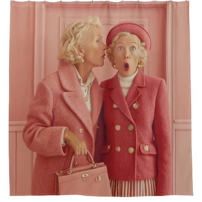 Pink Secrets and Surprised Style Shower Curtain (Front)