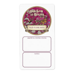 Pink Seed Packet Label – Custom Garden Sticker