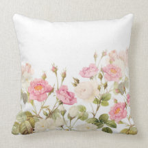 Pink Sepia Vintage Roses Meadow Illustration