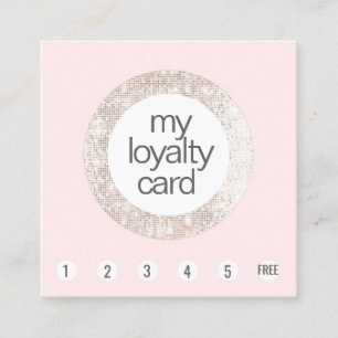 Pink Sequin Beauty Salon Customer Loyalty 6 Punch