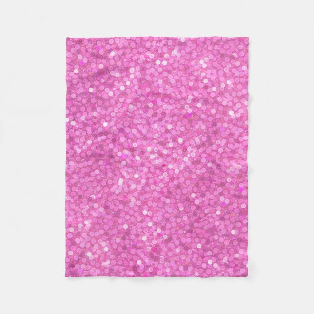 Pink Sequins Bling Fleece Blanket (Front)