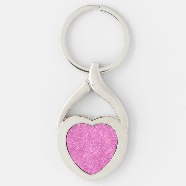 Pink Sequins Bling Key Ring (Front)