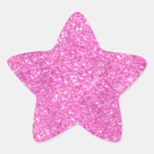 Pink Sequins Bling Star Sticker
