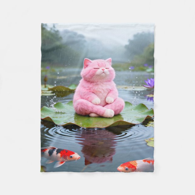 Pink Serenity 001 Fleece Blanket (Front)