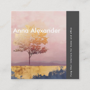 Pink Serenity Design 6 Square Business Card