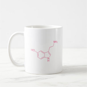 Pink Serotonin Molecule Structure Coffee Mug