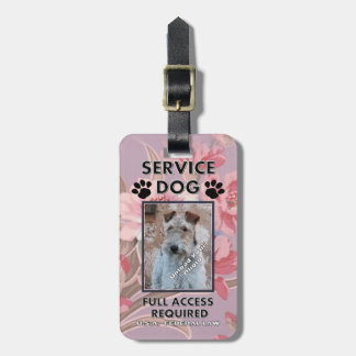 Pink Service Dog Photo ID Luggage Tag