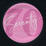 Pink Seventy 70th Seventieth Birthday Party Paper Plate<br><div class="desc">This is a Pink Seventy 70th Seventieth Birthday Party Paper Plates!</div>