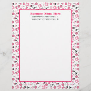 Pink Sewing Letterhead Design
