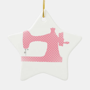 pink sewing machine ceramic tree decoration
