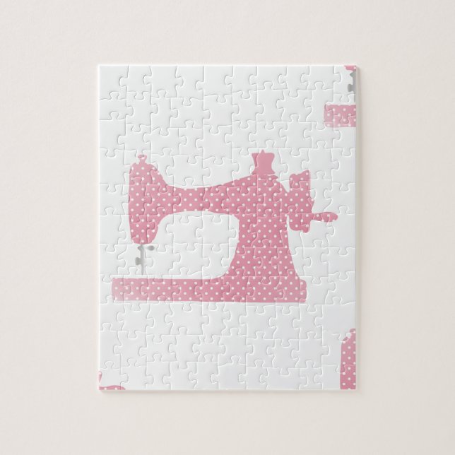 pink sewing machine jigsaw puzzle (Vertical)