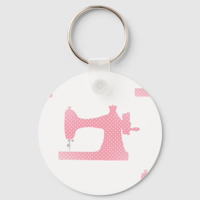 pink sewing machine key ring (Front)