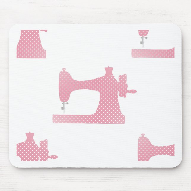 pink sewing machine mouse pad (Front)