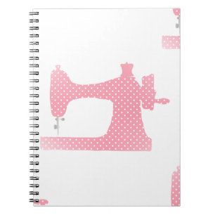 pink sewing machine spiral notebook