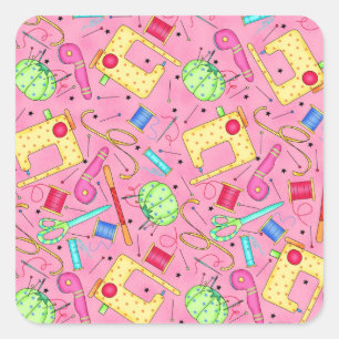 Pink Sewing Notions Sticker