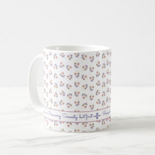 Pink Shabby Chic Custom Saying Sweet Peas Coffee Mug