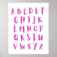 Pink Shades Alphabet Capital Letters Kids Room
