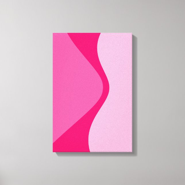 Pink Shades Curved Geometric Shapes Canvas Print (Front)
