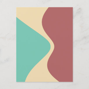 Pink Shades Curved Geometric Shapes Postcard