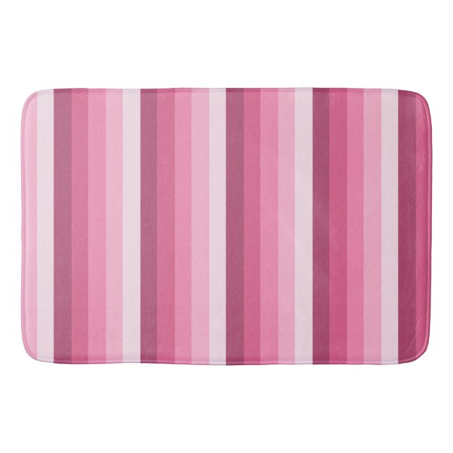 Pink shadow stripes bath mat (Front)