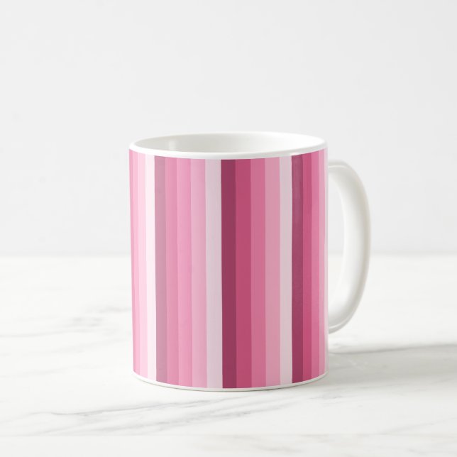 Pink shadow stripes coffee mug (Front Right)