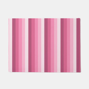 Pink shadow stripes doormat
