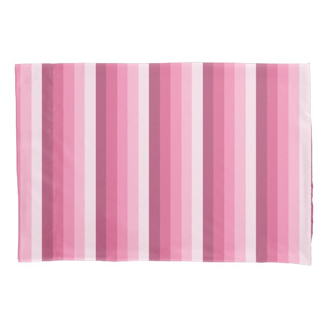 Pink shadow stripes pillowcase (Front)