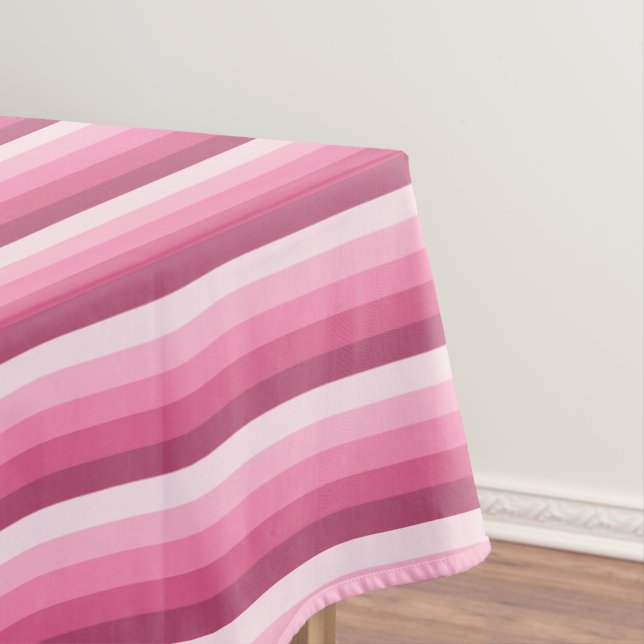 Pink shadow stripes tablecloth (In Situ)