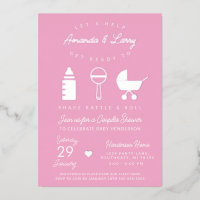 Pink Shake Rattle and Roll Baby Shower