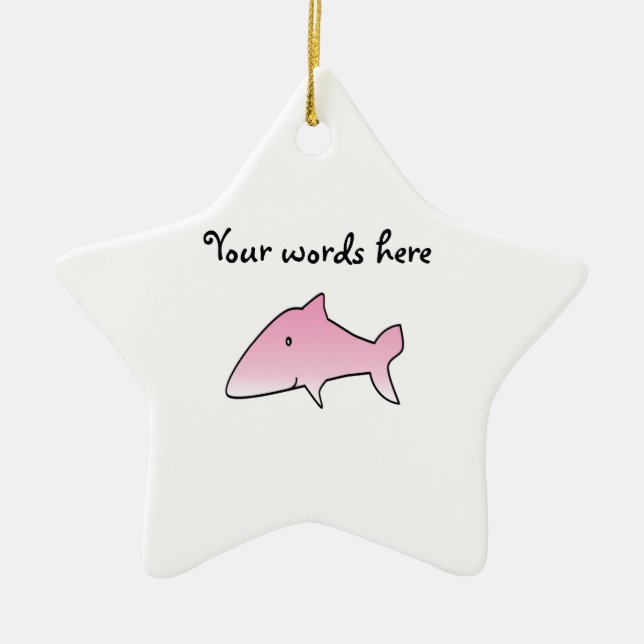 Pink shark ceramic tree decoration (Front)