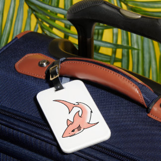 pink shark week cartoon tattoo art ocean animal  luggage tag