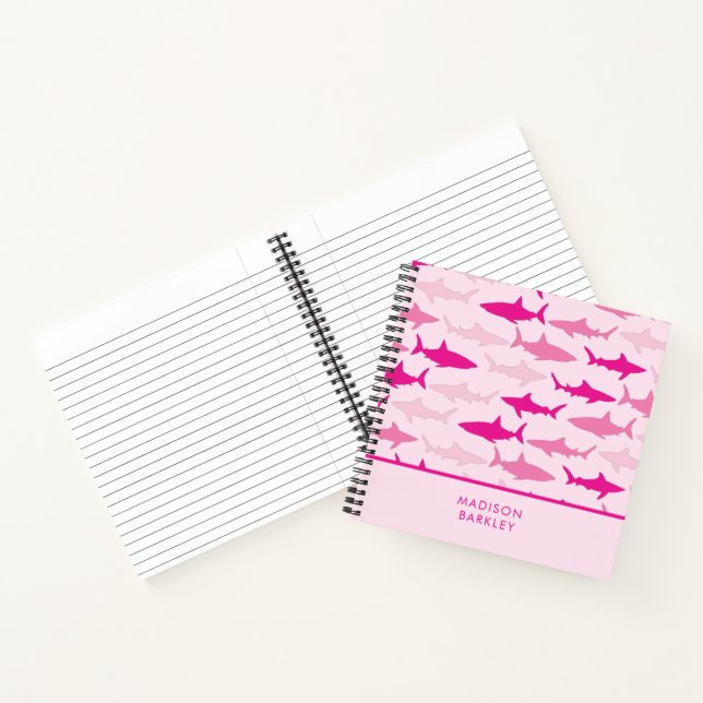 Pink Sharks Cute Kid's Notebook (Inside)