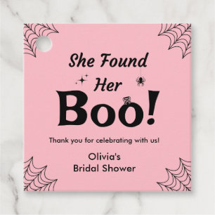 Pink She Found Her Boo Halloween Bridal Shower  Favour Tags