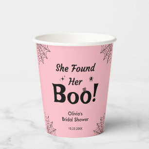 Pink She Found Her Boo Halloween Bridal Shower Paper Cups