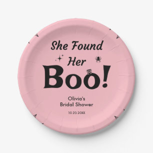 Pink She Found Her Boo Halloween Bridal Shower  Paper Plate
